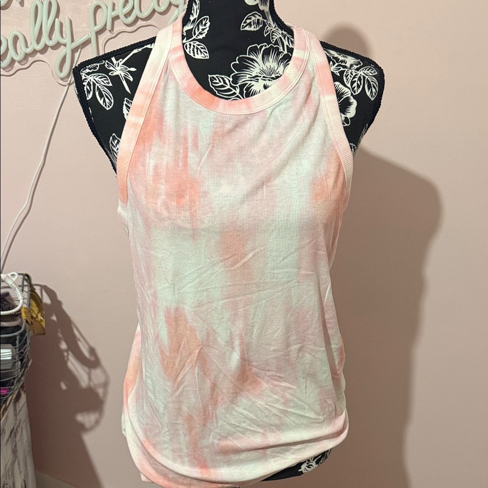 Old Navy Peach and White Tank Top